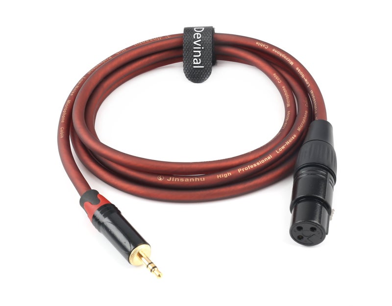 Devinal XLR to 1/8" Microphone Cable - 3.5mm to XLR Female Adapter, 6 Feet for Computer, Speakers - Image 3